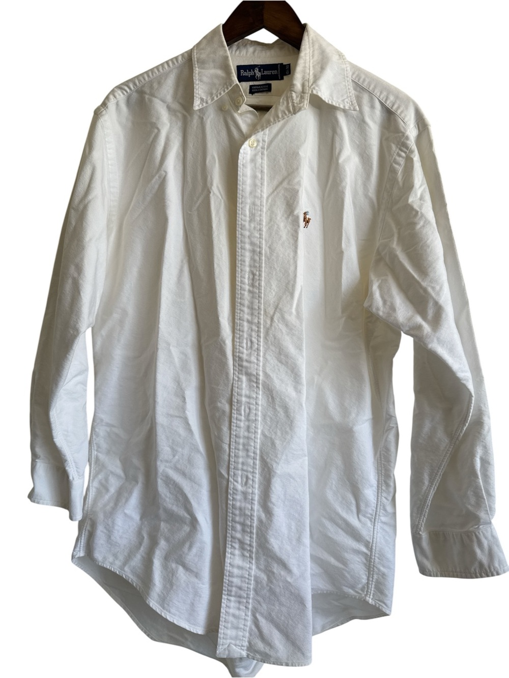 Ralph Lauren White Long-Sleeve Button-Down Oxford Shirt